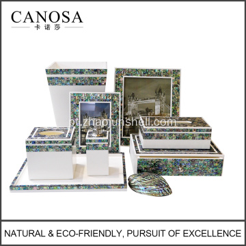 Polyresin Bathroom Acessorio Set com Abalone Shell